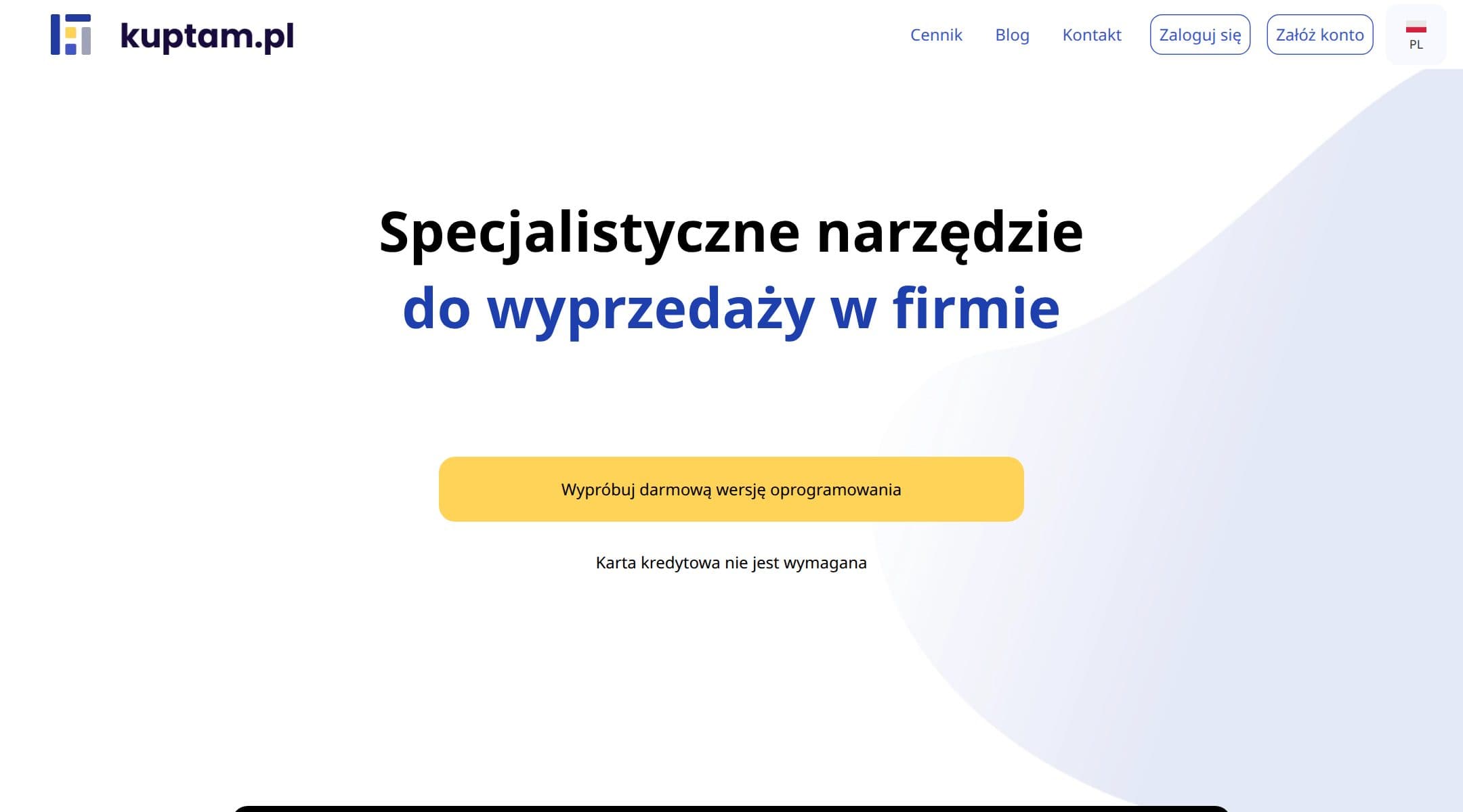 Kuptam.pl: platforma recommerce i zamkniętych aukcji dla firm: zrzut ekranu